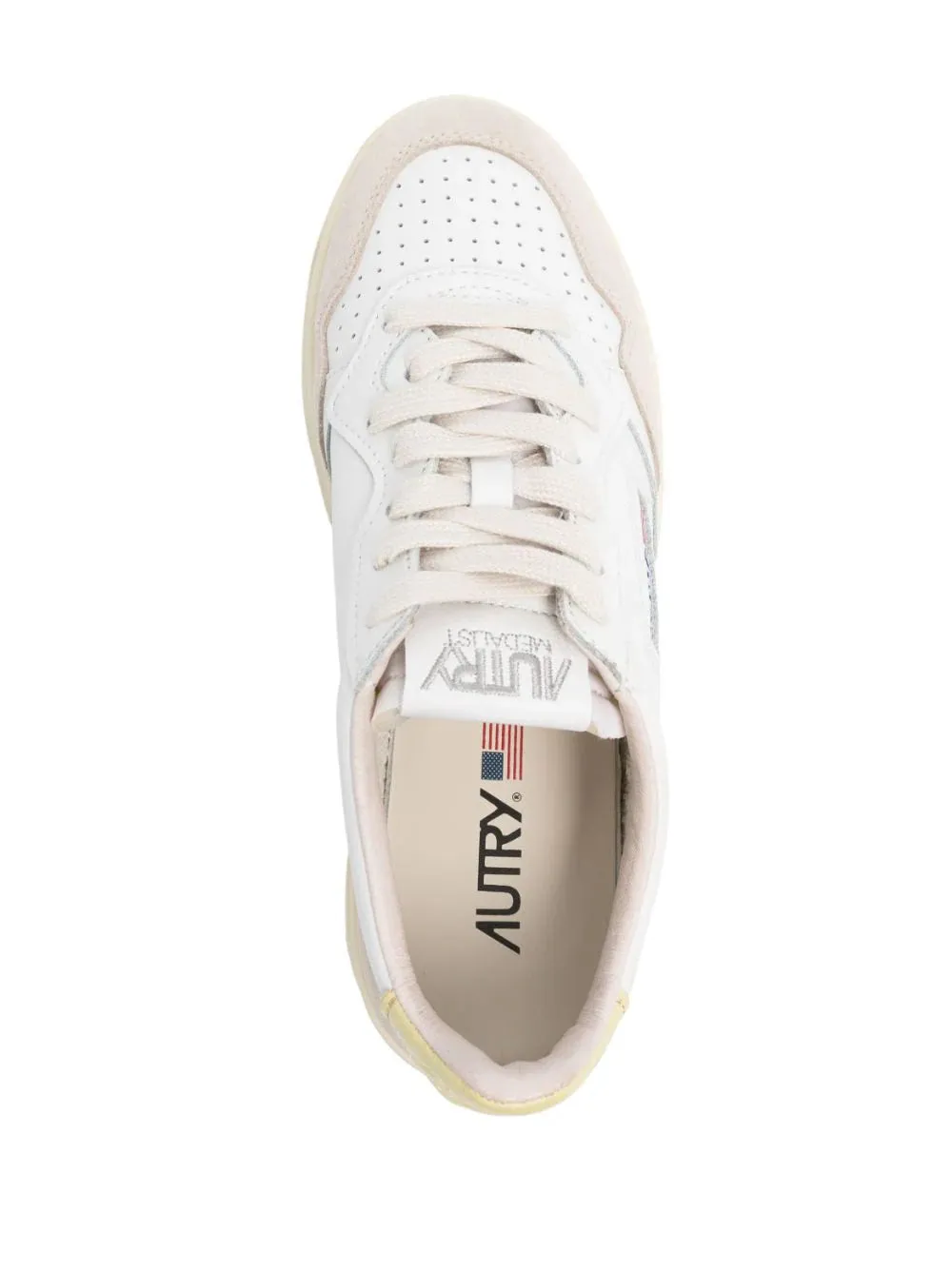 ZAPATILLAS MEDALIST LOW PIEL Y SERRAJE BLANCO AMARILLO PASTEL