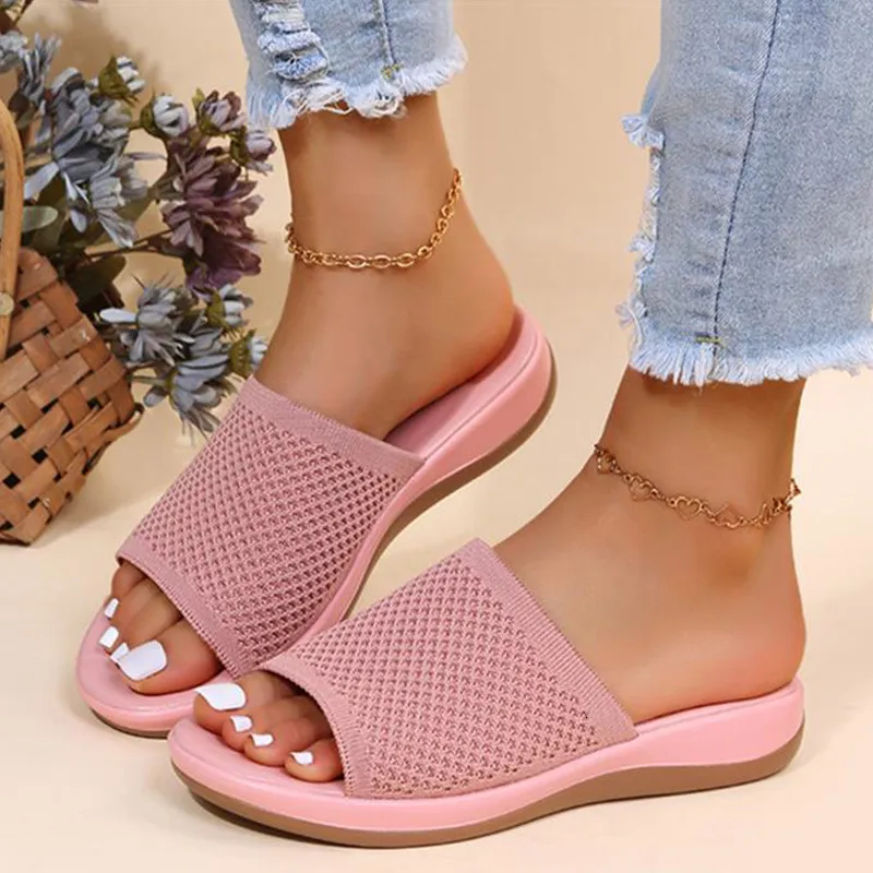 Zapatillas para mujeres zapatillas de verano s planas de zapatillas para exteriores de interior plano para la playa Zapatos Muje