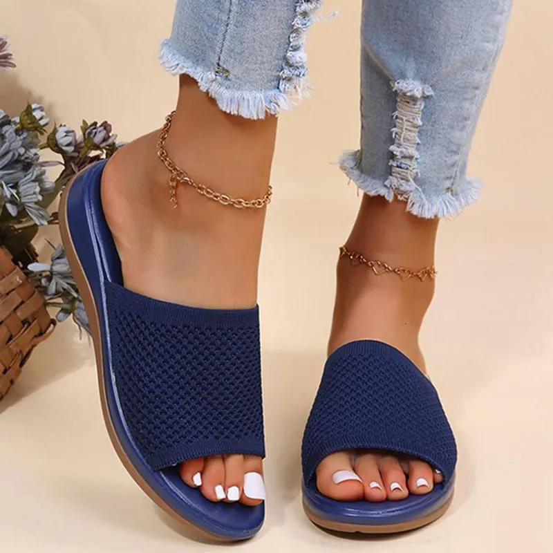 Zapatillas para mujeres zapatillas de verano s planas de zapatillas para exteriores de interior plano para la playa Zapatos Muje