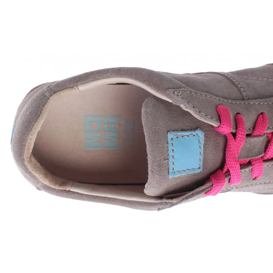 ZAPATOS SNEAKERS MUJERES MOMA GLOVFVG SOFTY SMOG GAMUZA GRIS VINTAGE NUEVA