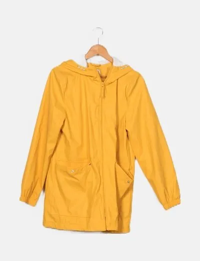 Zara Chaquetón impermeable amarillo